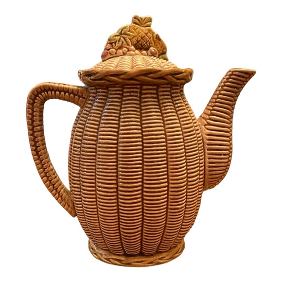 Vintage MCM TILSO Ceramic Basketweave Teapot numbered 53/110 made in Japan - Picture 4 of 11